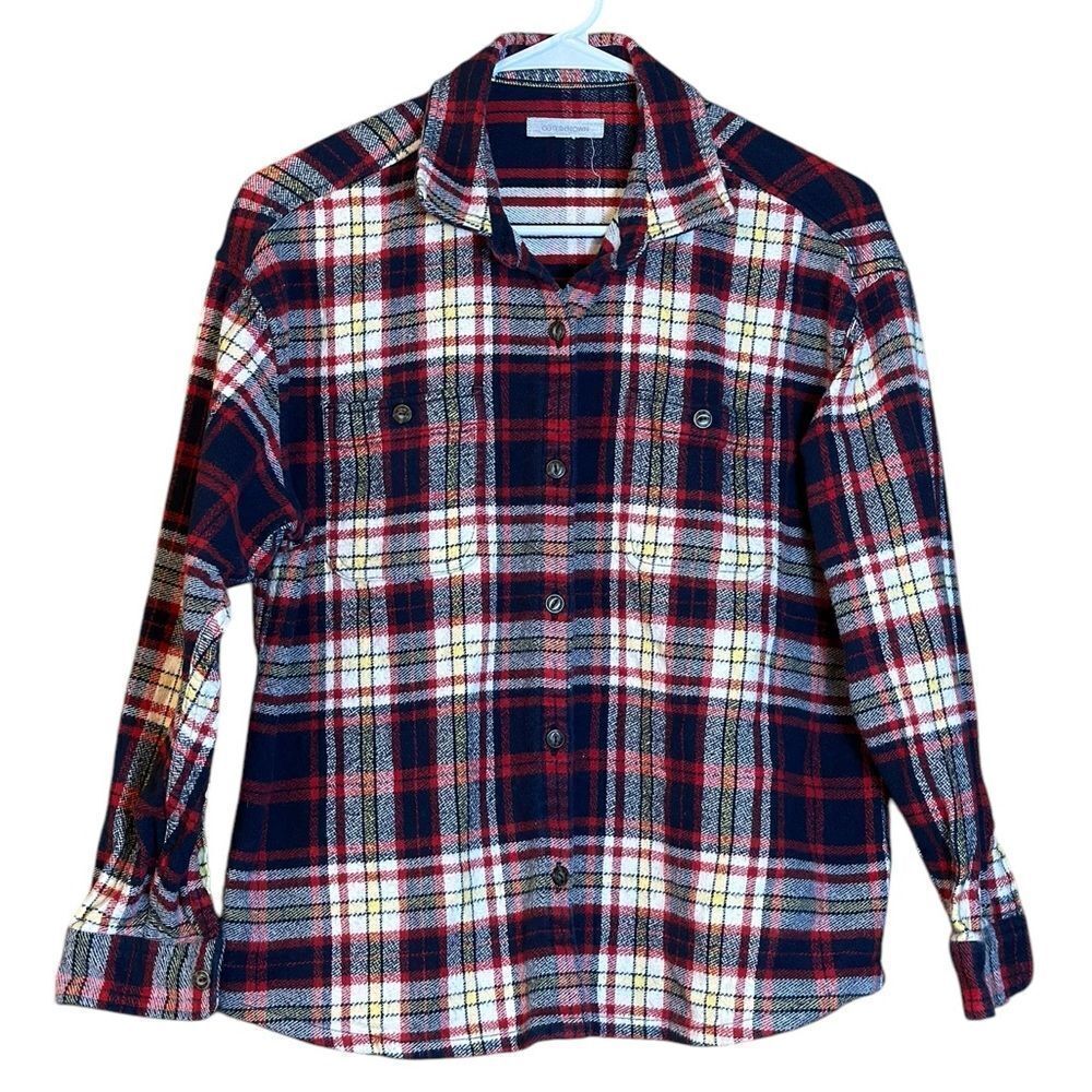 Outerknown Red‎ White Blue and Yellow Flannel Button Front Shirt Size XS 📦